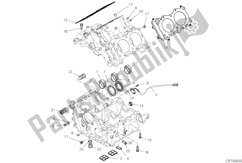 Tutte le parti per il 09b - Coppia Semicarter del Ducati Superbike Panigale V4 R USA 1000 2020
